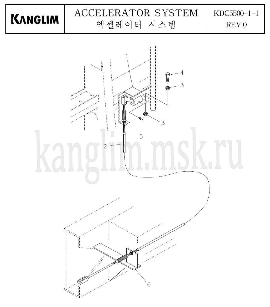 Kanglim KDC 5600 система подачи газа